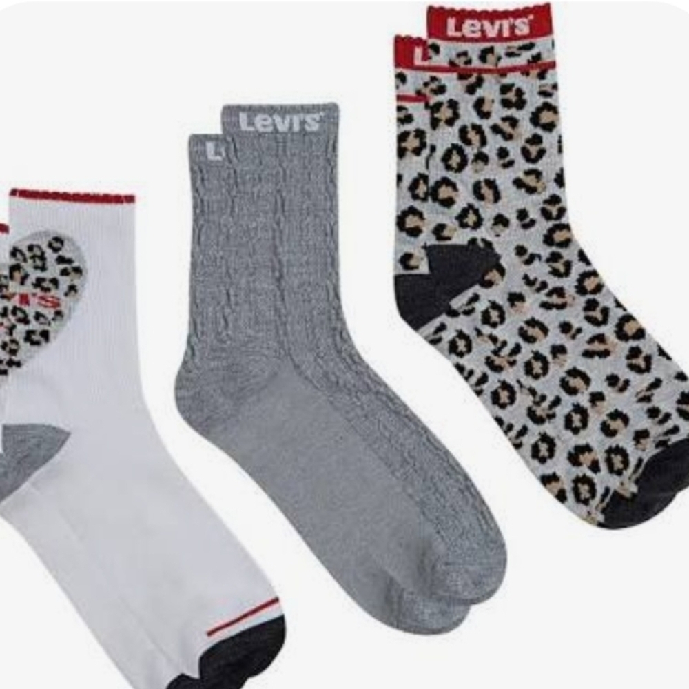 Levi's Bundle Of 2 3-Pack Socks (6 Pair) Short Cut Socks Size 10C-3Y New